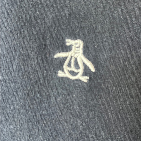 Original Penguin Men's Dark Blue Polo with Plaid Collar - Picture 3 of 4